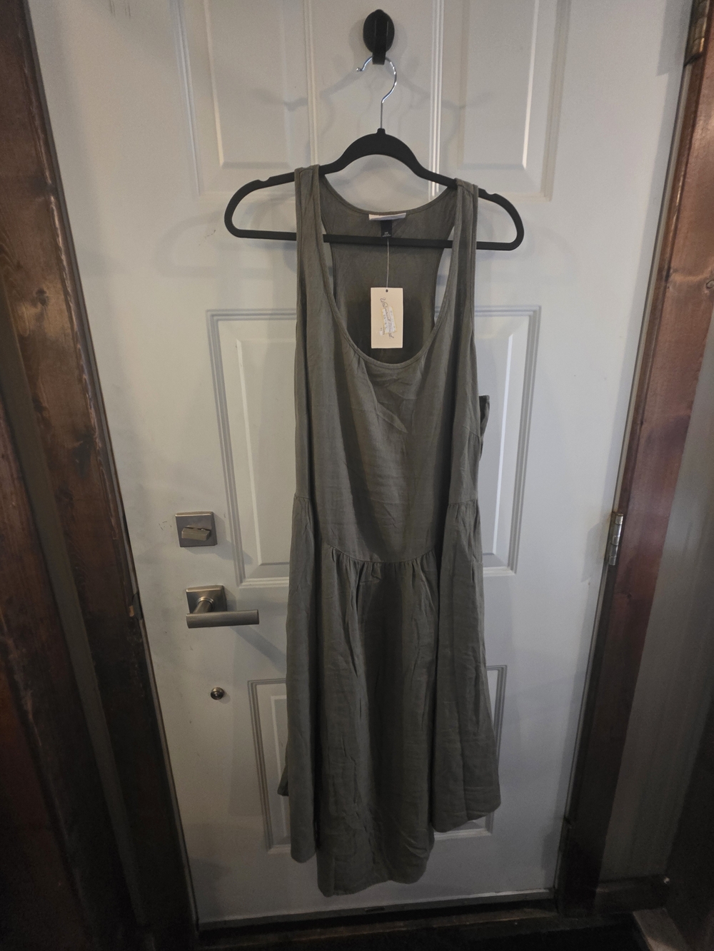 Universal Thread Olive Green Sleeveless Tiered Midi Dress